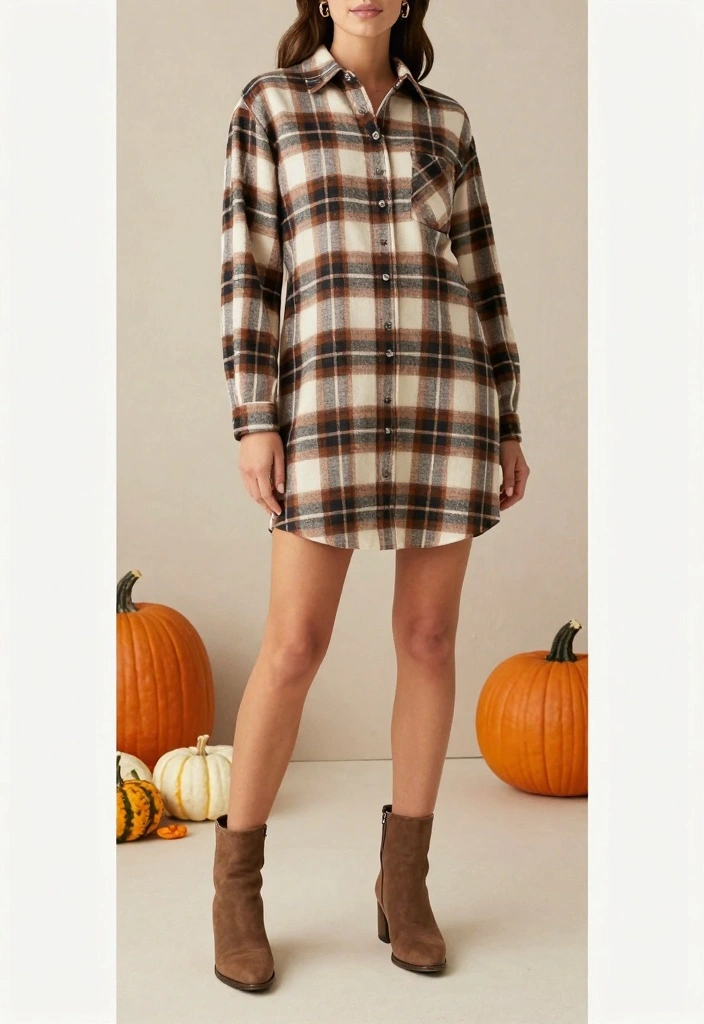 14 Fall Baby Shower Outfit Ideas For Women With Soft Elegance - 6. Classic Shirt Dress with a Twist 1