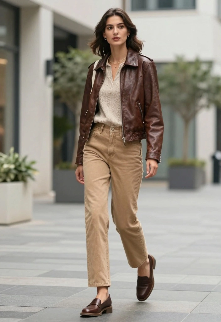 14 Tan Jeans Outfit Ideas For Women With Soft Neutral Vibes - 12. Mixing Textures for Added Depth 1
