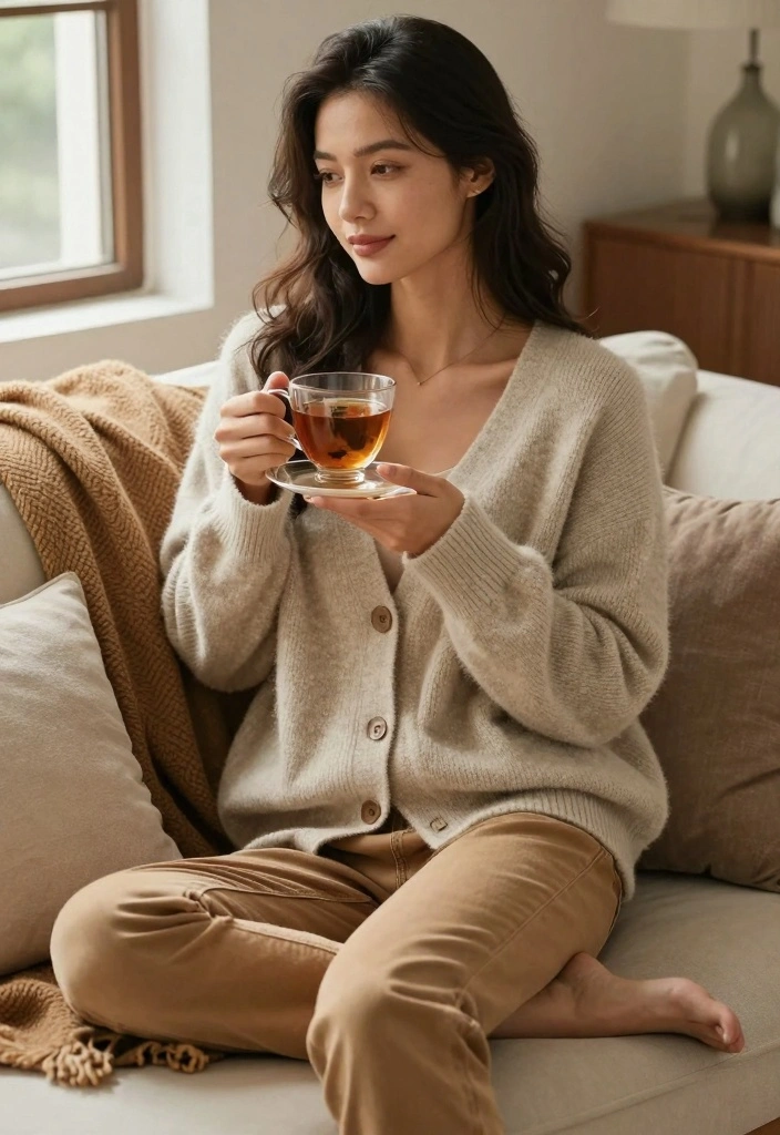14 Tan Jeans Outfit Ideas For Women With Soft Neutral Vibes - 2. Cozy Cardigans for a Laid-back Look 1