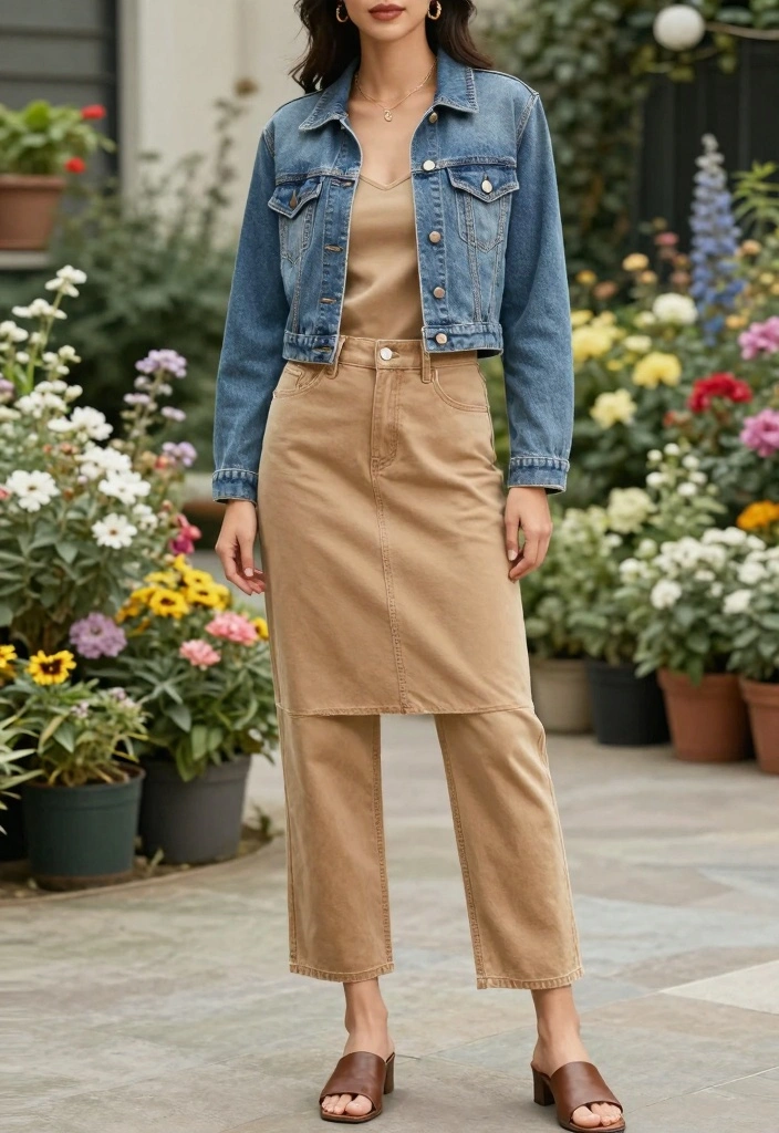 14 Tan Jeans Outfit Ideas For Women With Soft Neutral Vibes - 8. Slip Dresses Over Jeans: Trendy and Comfortable 1
