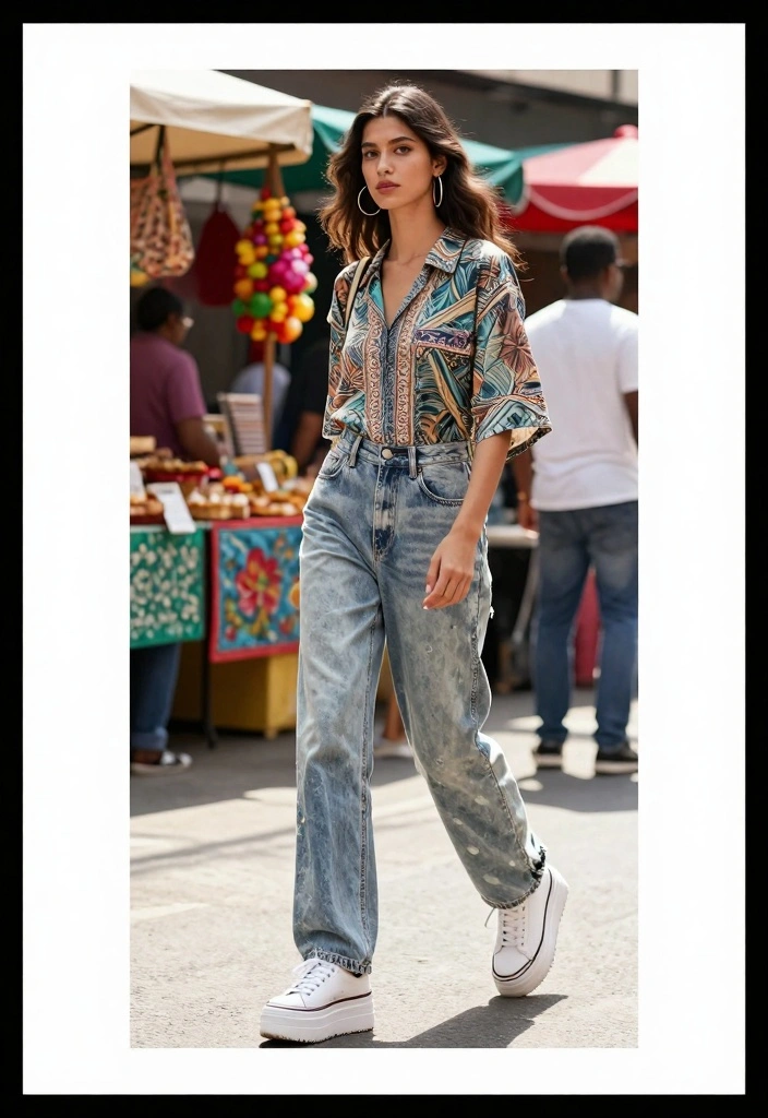 15 Acid Wash Jeans Outfit Ideas For Women With Retro Cool - 11. Relaxed Fit Jumpsuit Over Jeans 1