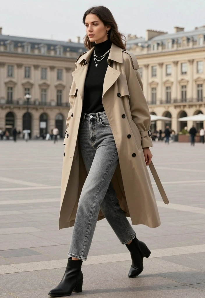 15 Acid Wash Jeans Outfit Ideas For Women With Retro Cool - 7. Turtleneck and Layered Accessories 1