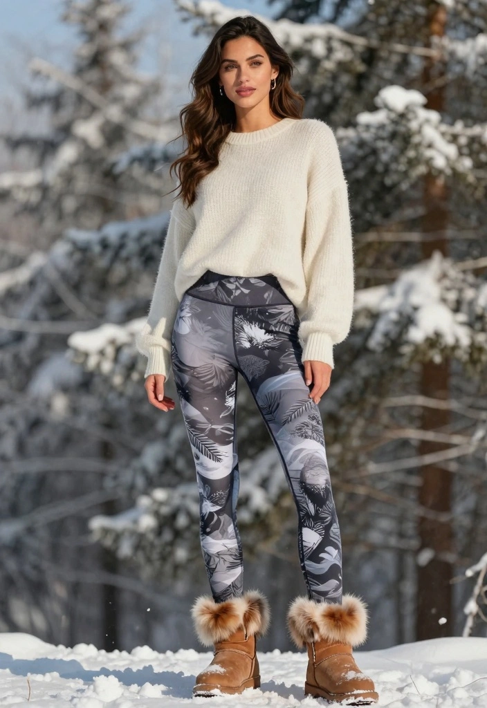 15 Aspen Winter Outfit Ideas For Women With Mountain Style - 12. Chic Snow Leggings 1