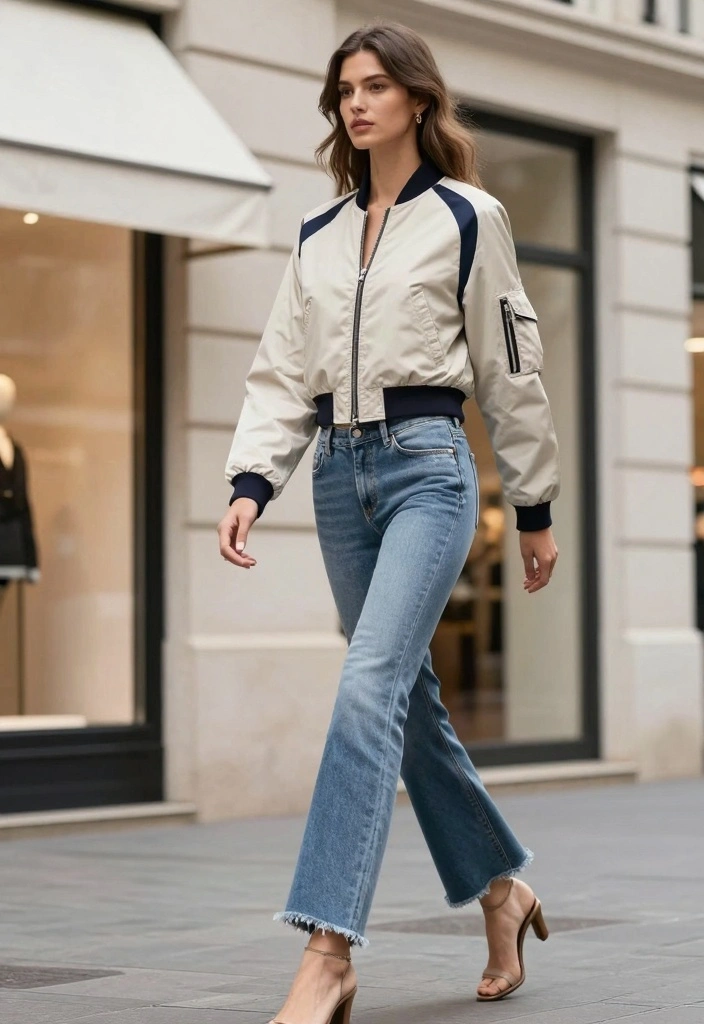 15 Cropped Flare Jeans Outfit Ideas For Women With Modern Shape - 14. Sporty Luxe Look 1
