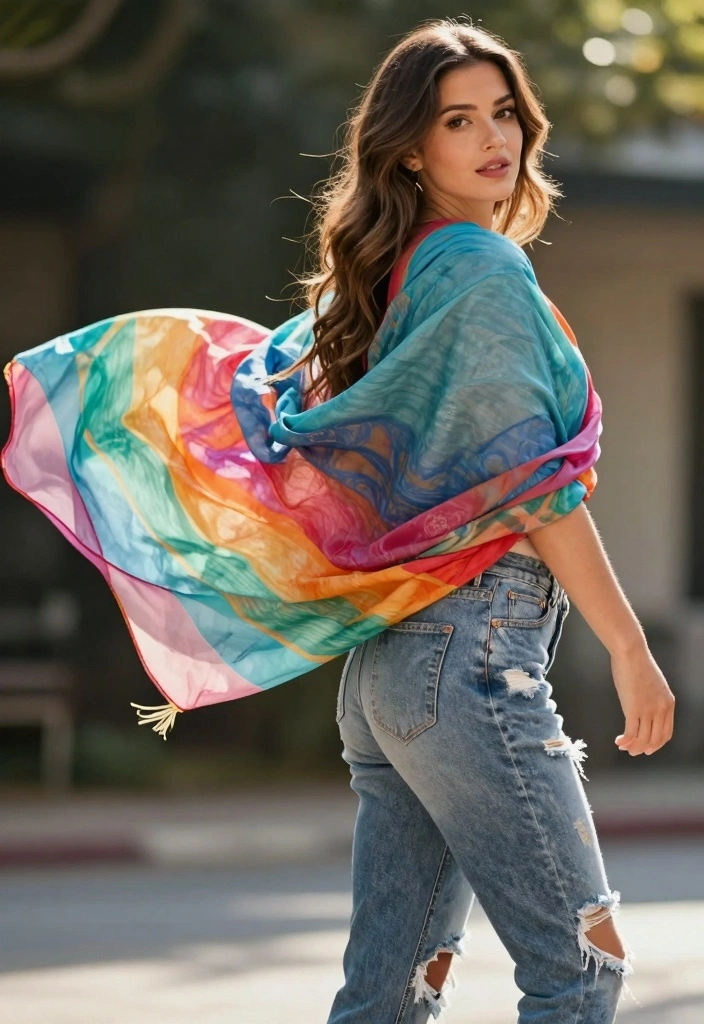 15 Ripped Jeans Outfit Ideas For Women With Casual Edge - 13. Accessorizing with Scarves 1