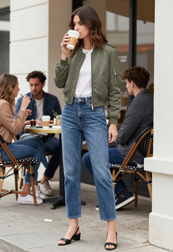 16 Aviator Jacket Outfit Ideas For Women With Cool Attitude - 10. Weekend Vibes with Boyfriend Jeans 1