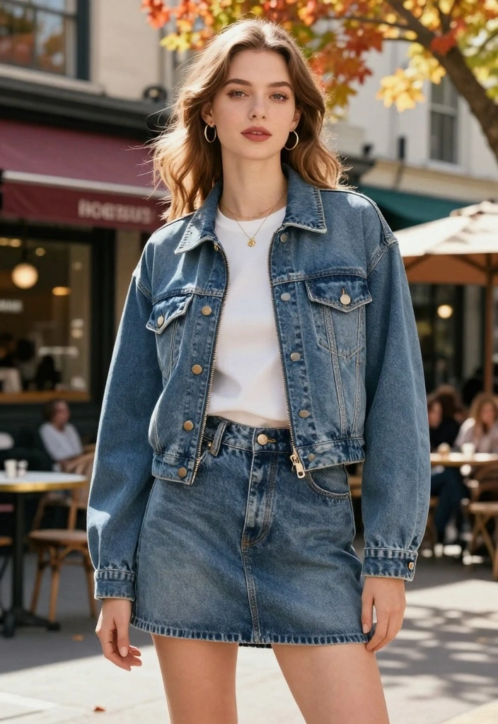 16 Aviator Jacket Outfit Ideas For Women With Cool Attitude - 11. Playful with a Denim Mini Skirt 1