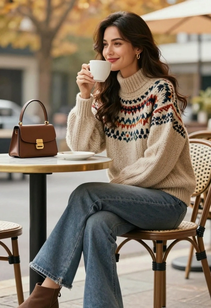 16 Bell Bottom Jeans Outfit Ideas For Women With Vintage Flair - 8. Vintage Sweater & Flares 1