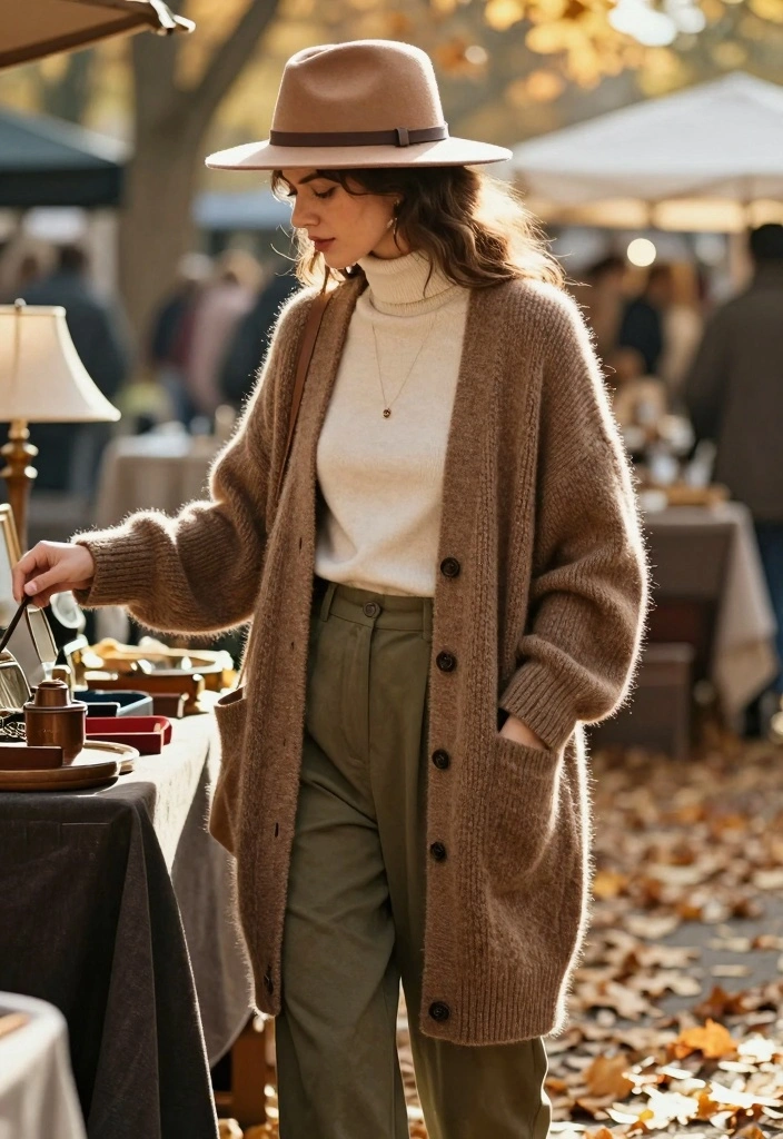 16 Fall Aesthetic Outfit Ideas For Women You Will Love - 1. Earthy Tones with Vintage Vibes 1