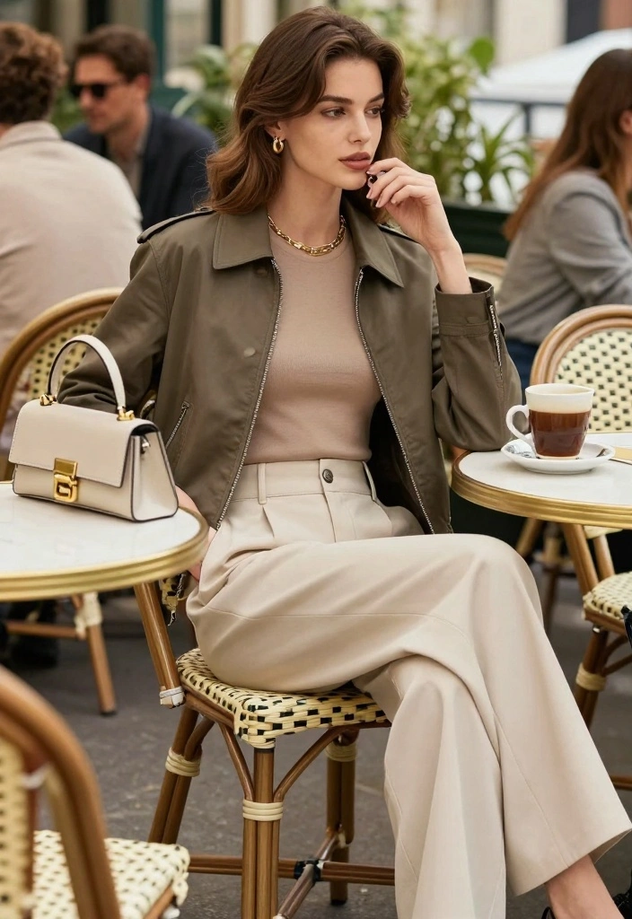 16 Harrington Jacket Outfit Ideas For Women With Retro Style - 4. Vintage Vibes with High-Waisted Trousers 1