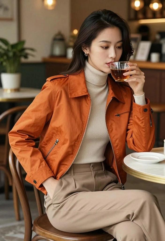 16 Harrington Jacket Outfit Ideas For Women With Retro Style - 8. Layering with a Turtleneck 1