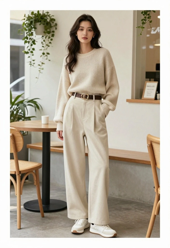 16 Oversized Pants Outfit Ideas For Women With Relaxed Fit - 1. Chic Monochrome Magic 1