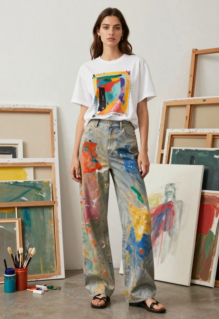 16 Oversized Pants Outfit Ideas For Women With Relaxed Fit - 11. Artistic Vibes 1