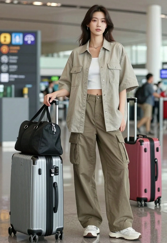 16 Oversized Pants Outfit Ideas For Women With Relaxed Fit - 12. Travel Ready 1