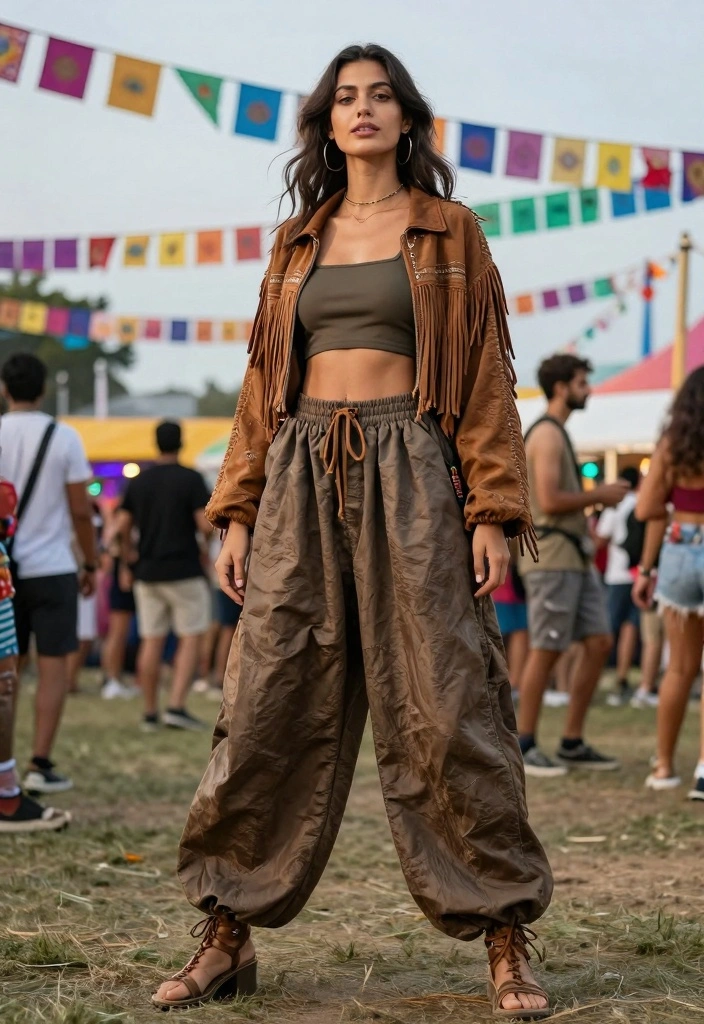 16 Oversized Pants Outfit Ideas For Women With Relaxed Fit - 14. Festival Ready 1