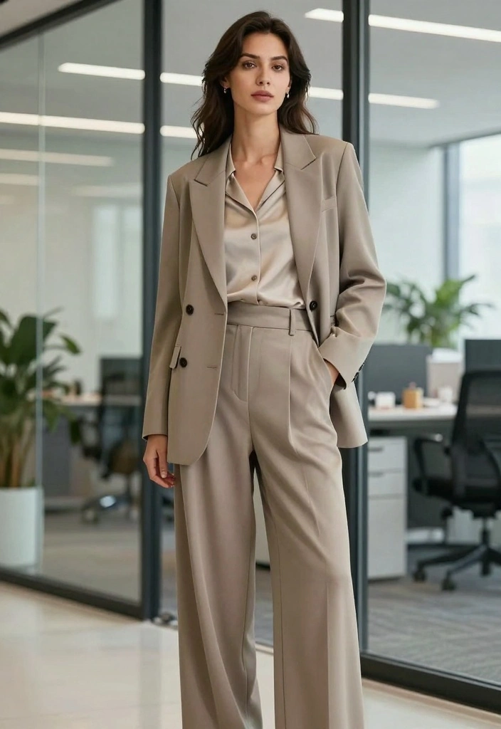 16 Oversized Pants Outfit Ideas For Women With Relaxed Fit - 6. Professional Yet Relaxed 1