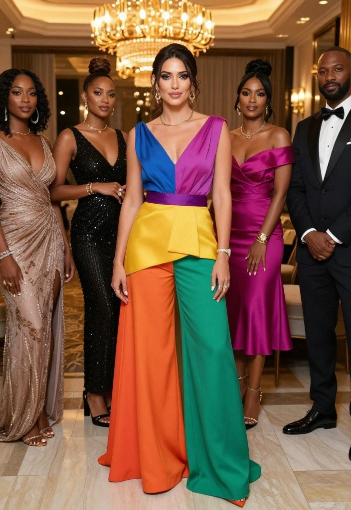 12 Bachelorette Outfit Ideas for Brides That Stand Out - 12. Statement Color Block Dress 1