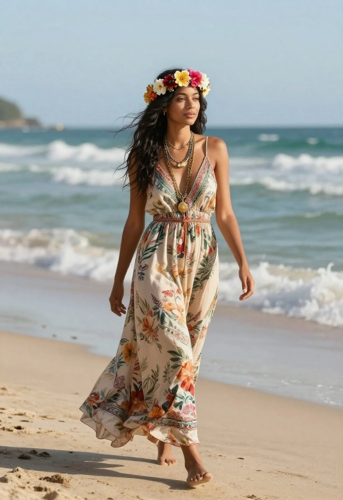 12 Birthday Outfit Summer Ideas for Women That Don't Wrinkle - 3. Bohemian Maxi Dress 1