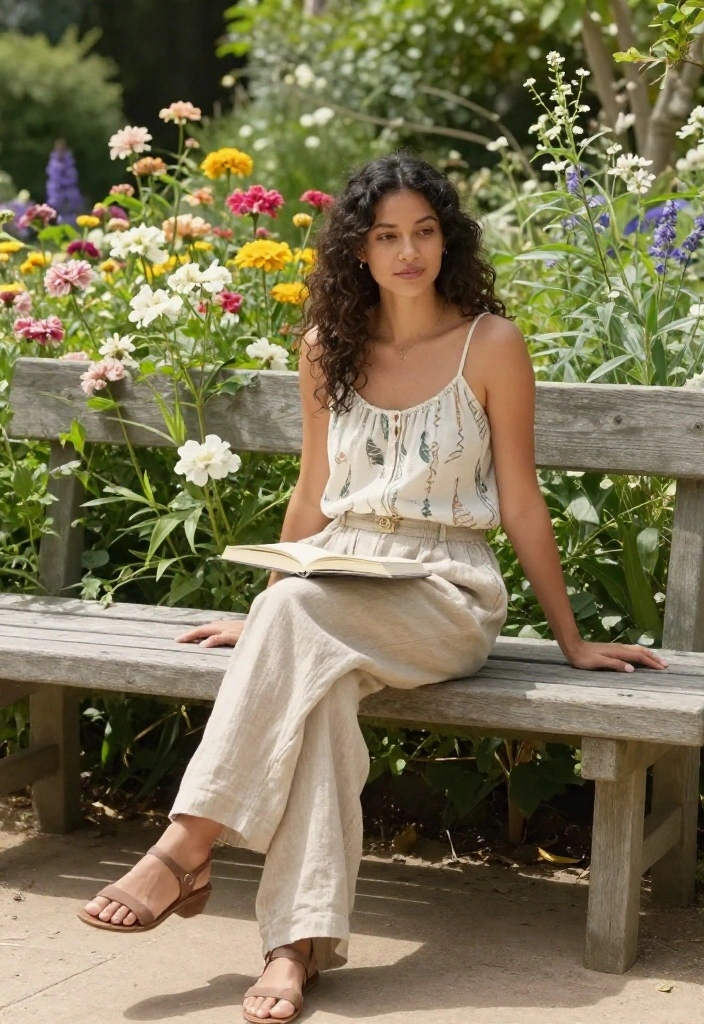 12 Birthday Outfit Summer Ideas for Women That Don't Wrinkle - 6. Relaxed Linen Pants and Camisole 1