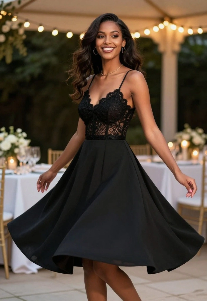 12 Black Bachelorette Outfits for Women That Stay Classy - 3. Flirty A-Line Dress 1