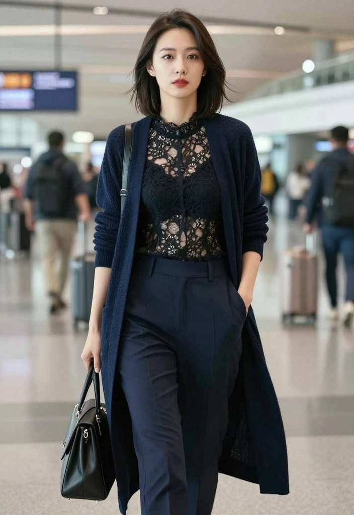 12 Lace Undershirt Outfit Ideas for Women That Layer Without Showing Through Awkwardly - 10. Layered for Travel 1