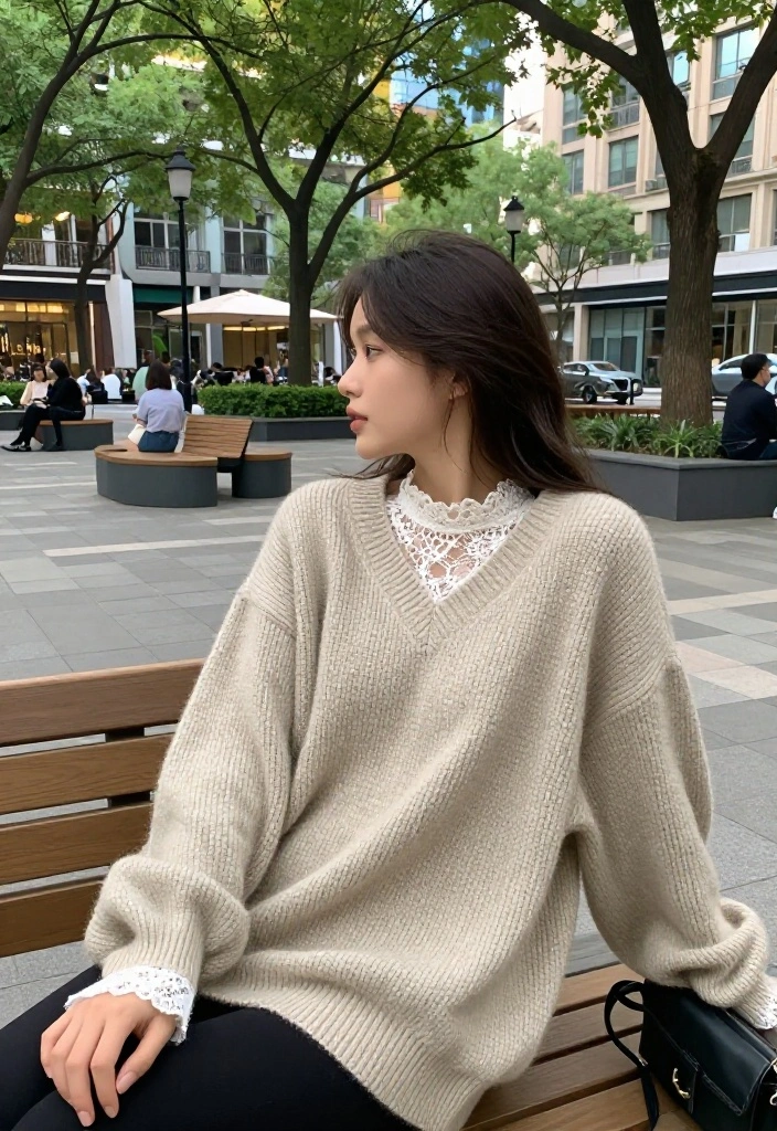 12 Lace Undershirt Outfit Ideas for Women That Layer Without Showing Through Awkwardly - 12. Effortless Weekend Look 1