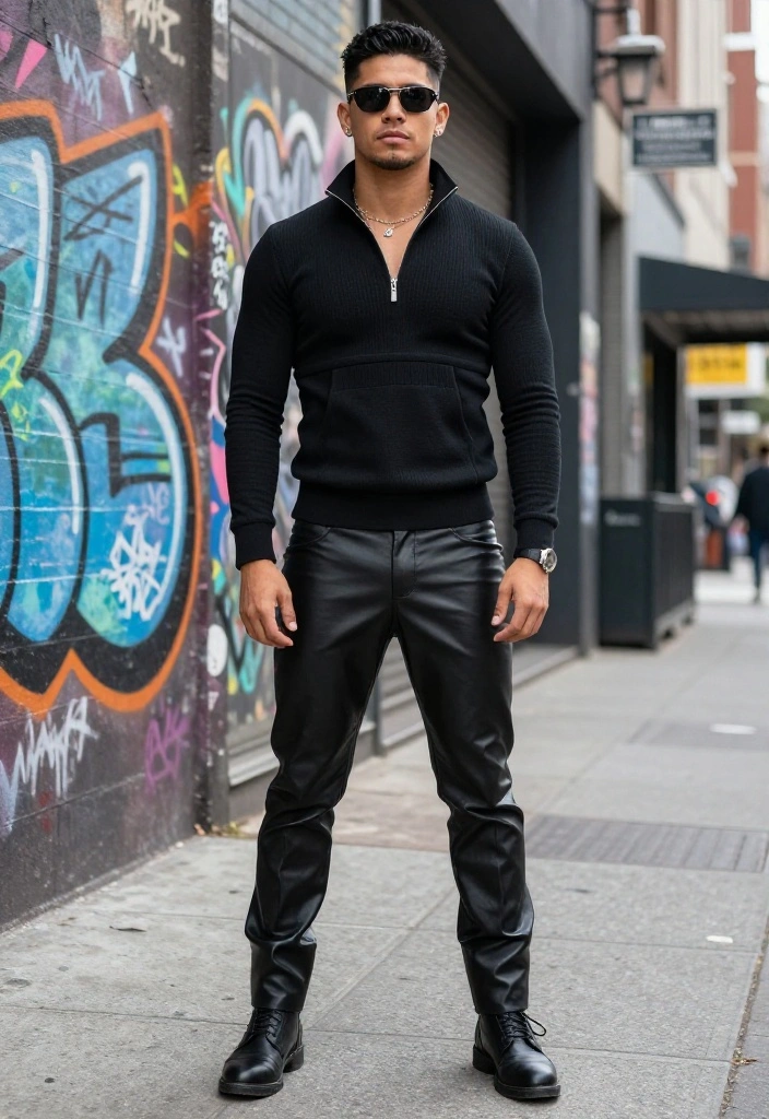 12 Quarter Zip Outfit Ideas for Women That Go Beyond Athleisure - 9. Edgy Street Style 1