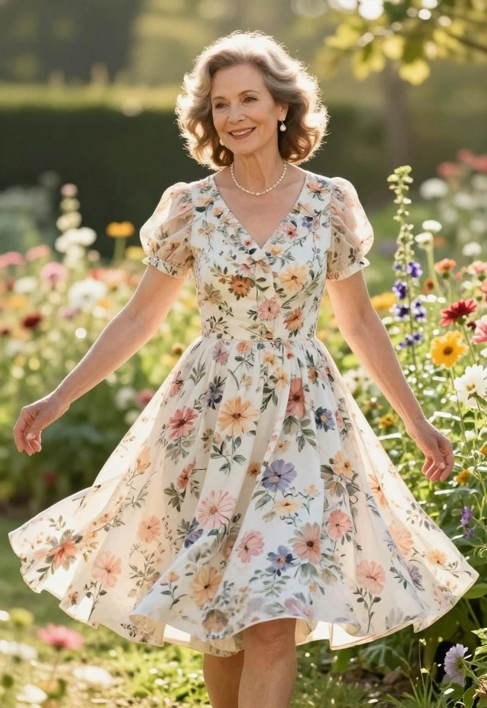 14 Grandma Core Outfit Ideas for Women That Look Vintage Not Dated - 2. Floral Midi Dress 1