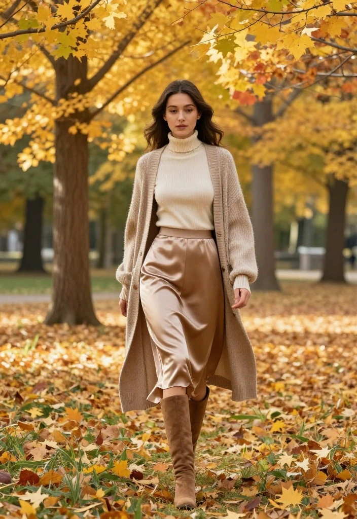 14 Satynowa Spodnica Outfit Ideas for Women That Transition Well - 3. Playful Layers for Chilly Days 1