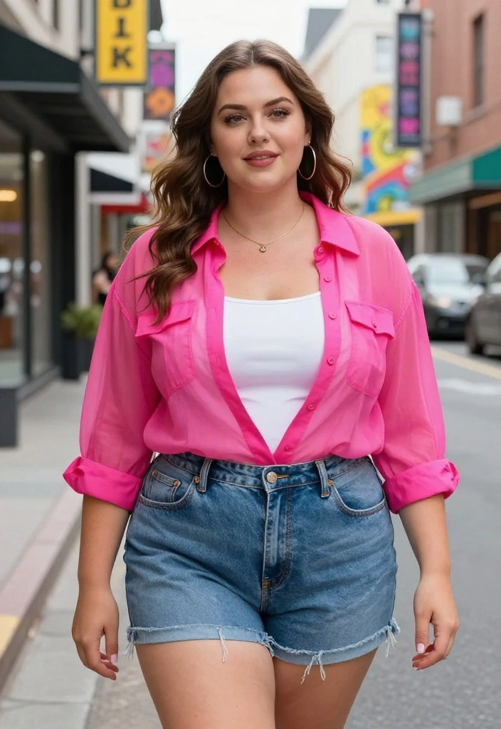 14 Sheer Top Outfit Ideas for Women That Show Just Enough Skin - 6. Adding a Pop of Color with Sheer Layers 1