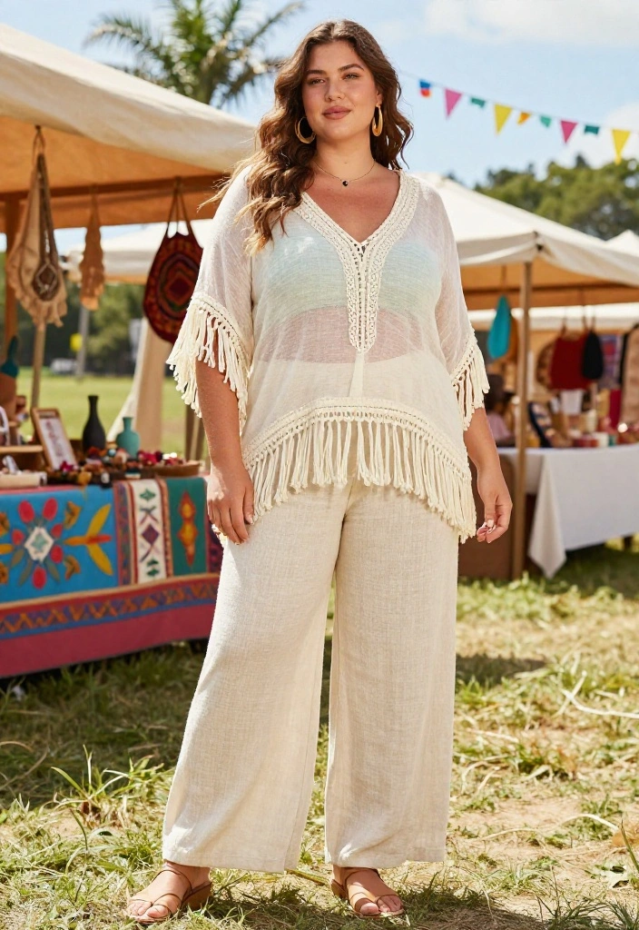 14 Sheer Top Outfit Ideas for Women That Show Just Enough Skin - 9. Sheer Tops for a Boho Look 1