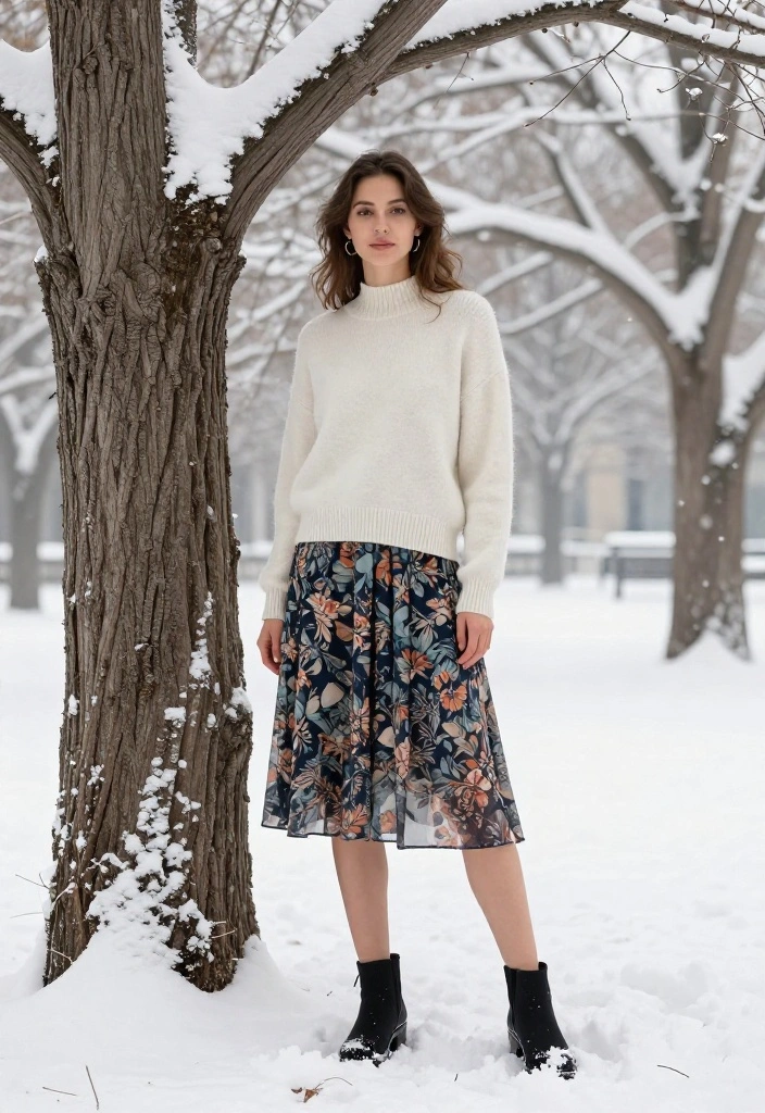 14 Women Outfit With Sweater Ideas That Layer Without Adding Bulk - 7. Layered Midi Dress with Sweater 1