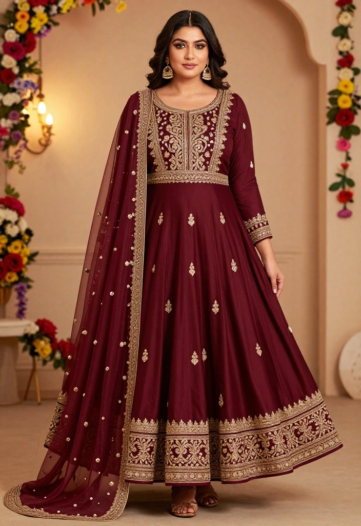 15 Baat Pakki Outfit Ideas for a Modest Celebration - 1. Elegant Anarkali Suit 1