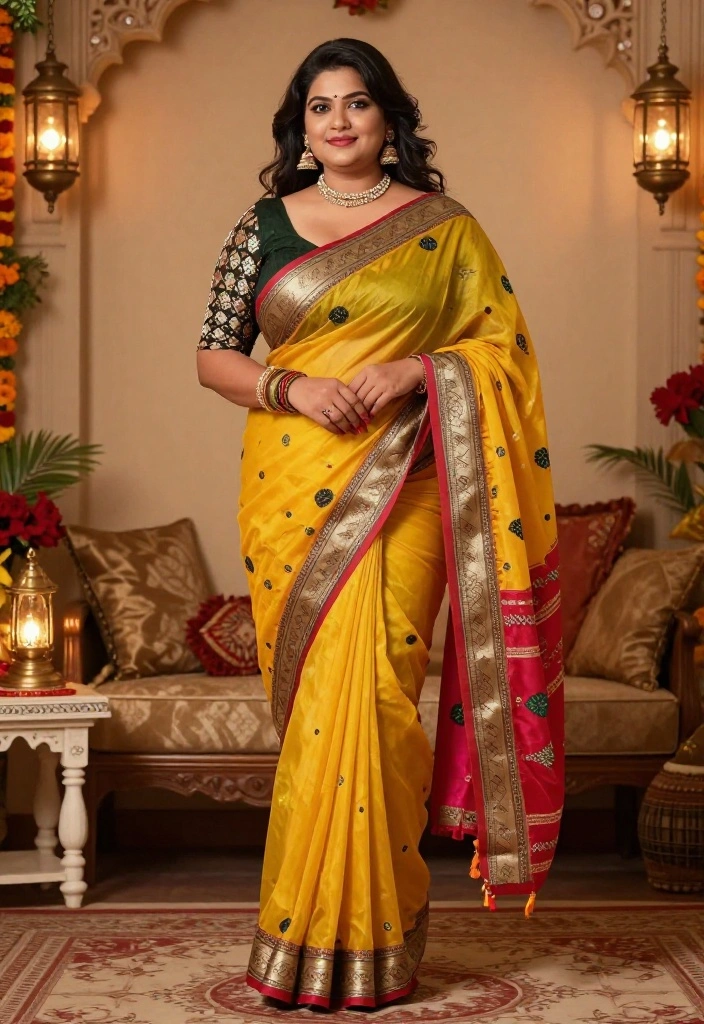 15 Baat Pakki Outfit Ideas for a Modest Celebration - 10. Traditional Saree with a Twist 1