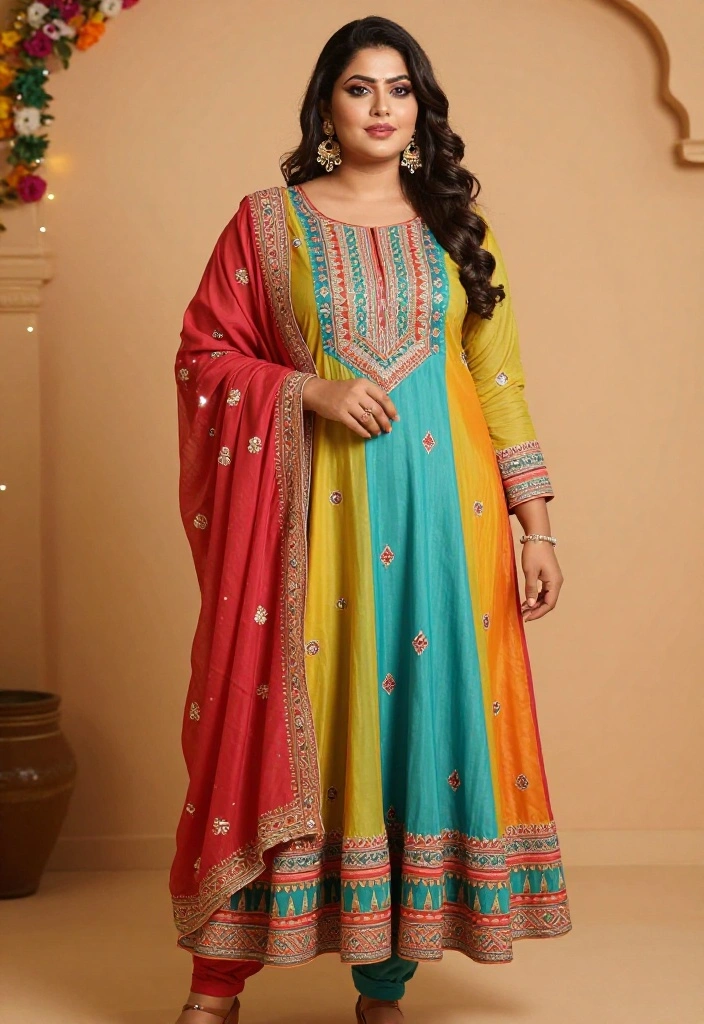 15 Baat Pakki Outfit Ideas for a Modest Celebration - 11. Colorful Patiala Suit 1