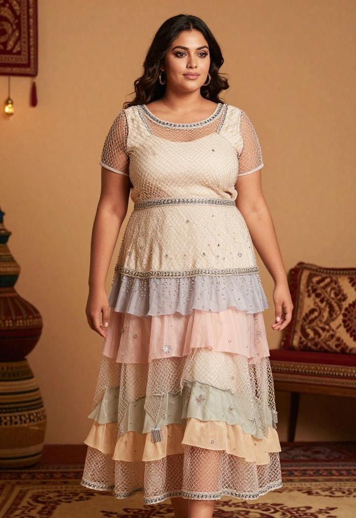 15 Baat Pakki Outfit Ideas for a Modest Celebration - 15. Graceful Net Layered Dress 1