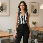 15 Black and White Striped Top Ensembles for Women That Don't Add Width