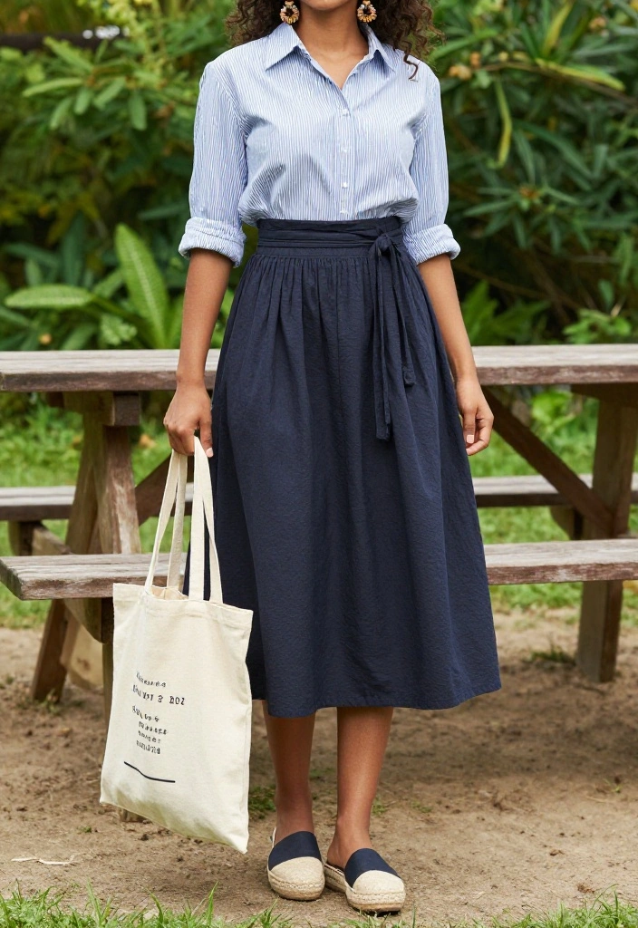 15 Blue and White Striped Shirt Outfit Suggestions for Women That Skip the Nautical Cliché - 1. The Effortless Chic 1