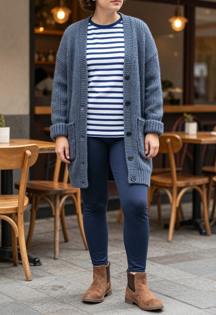15 Blue and White Striped Shirt Outfit Suggestions for Women That Skip the Nautical Cliché - 11. Layer with a Knit 1