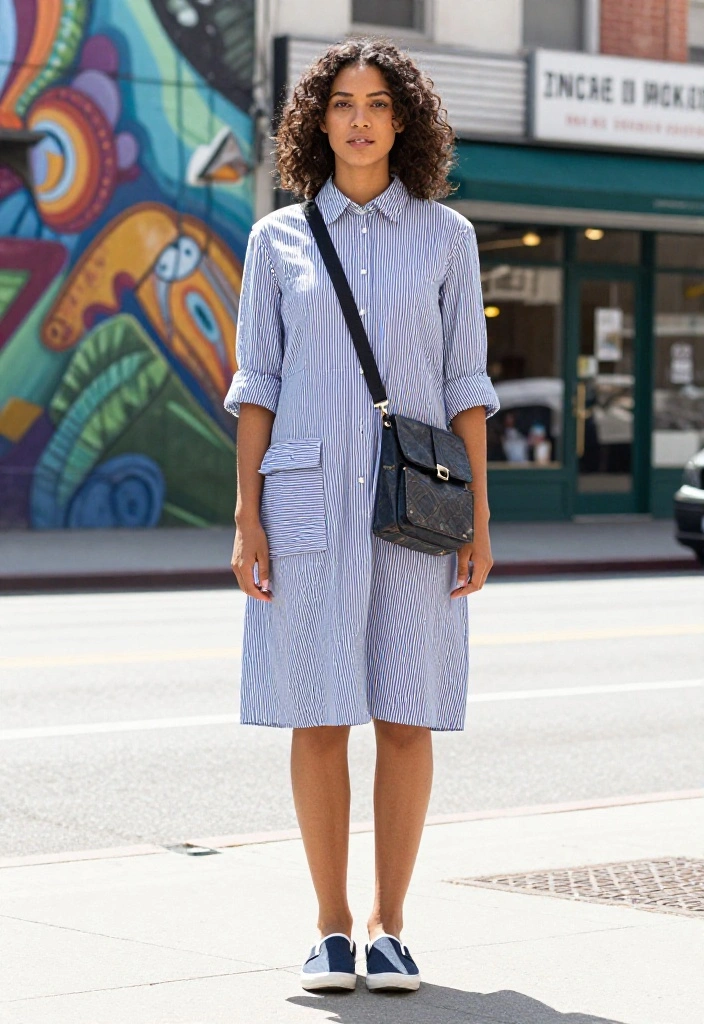 15 Blue and White Striped Shirt Outfit Suggestions for Women That Skip the Nautical Cliché - 8. Urban Explorer 1