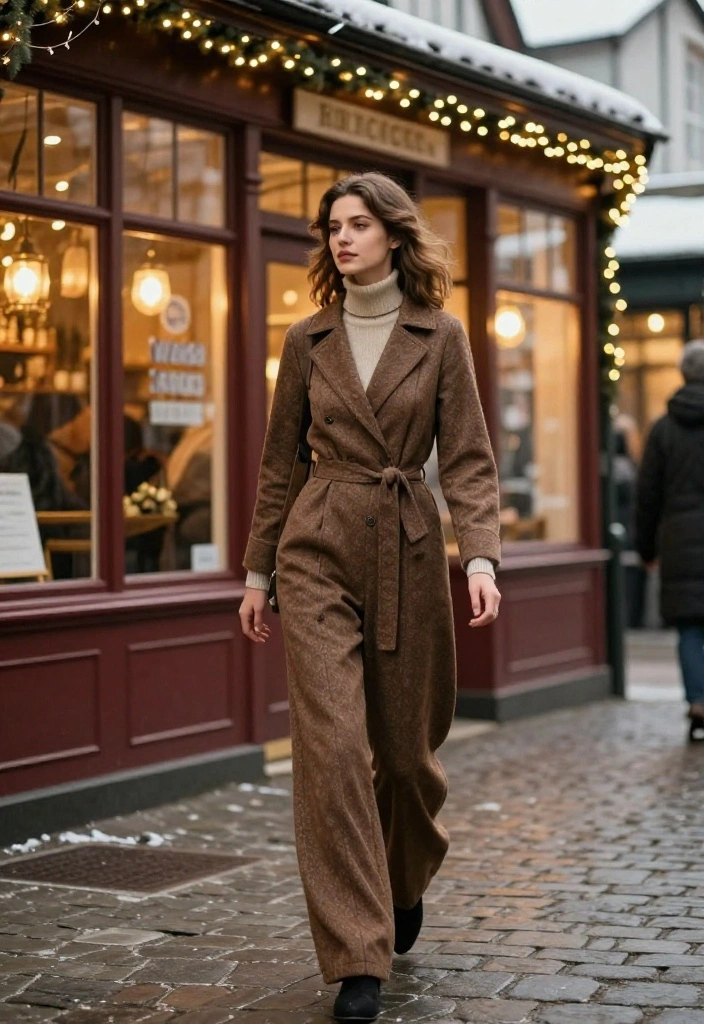 15 Coquette Winter Outfit Ideas That Stay Warm and Stylish - 13. Vintage-Inspired Jumpsuit 1