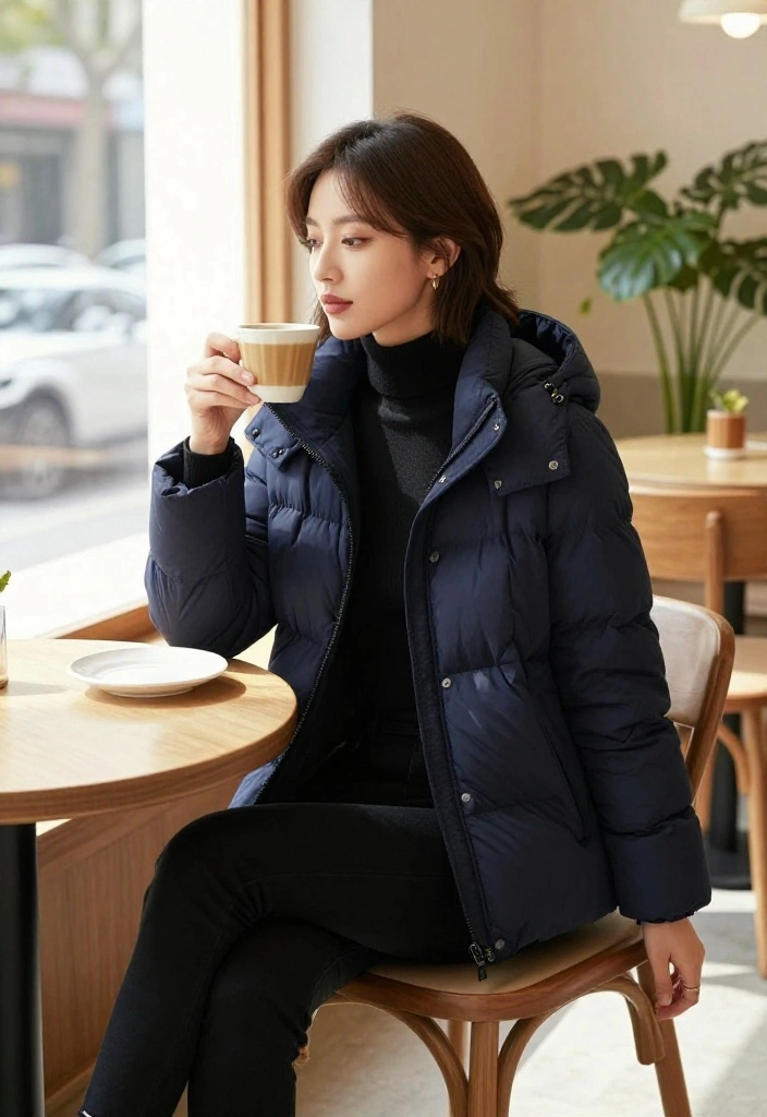 15 Down Jacket Outfit Ideas for Women That Don't Add Bulk - 1. Chic Layering with Turtlenecks 1