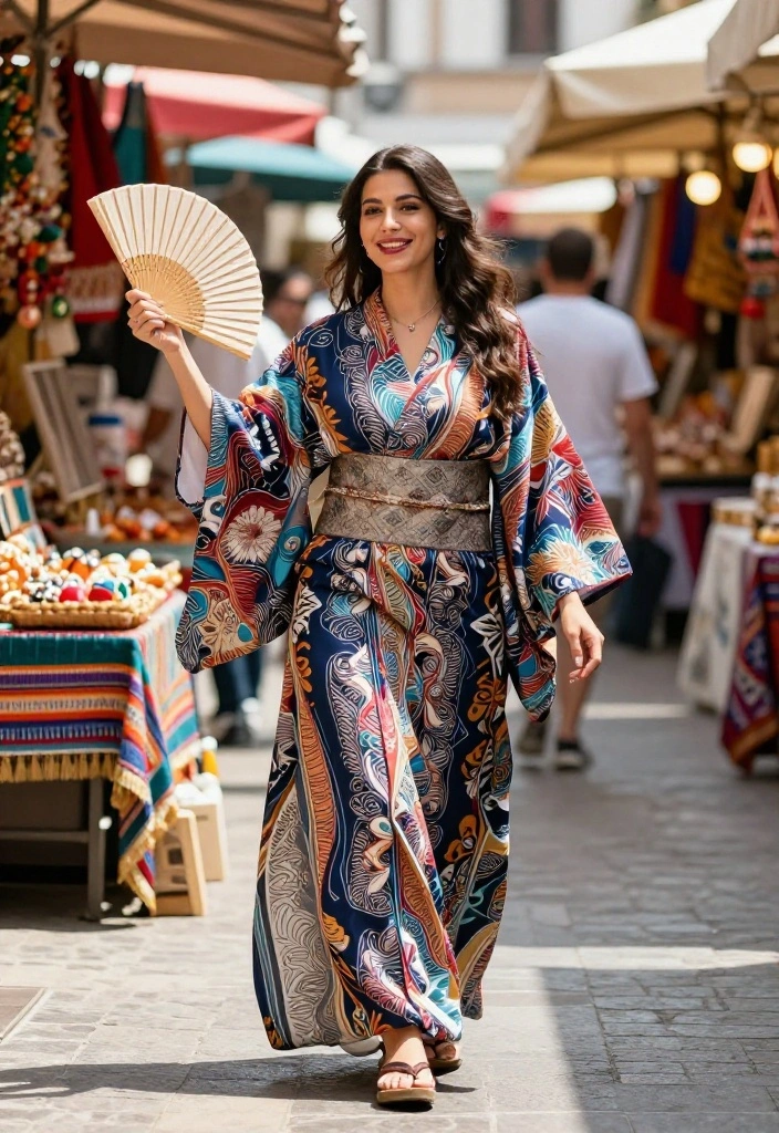 15 Europe Aesthetic Outfit Ideas That Pack Light - 8. Stylish Layering with a Kimono 1