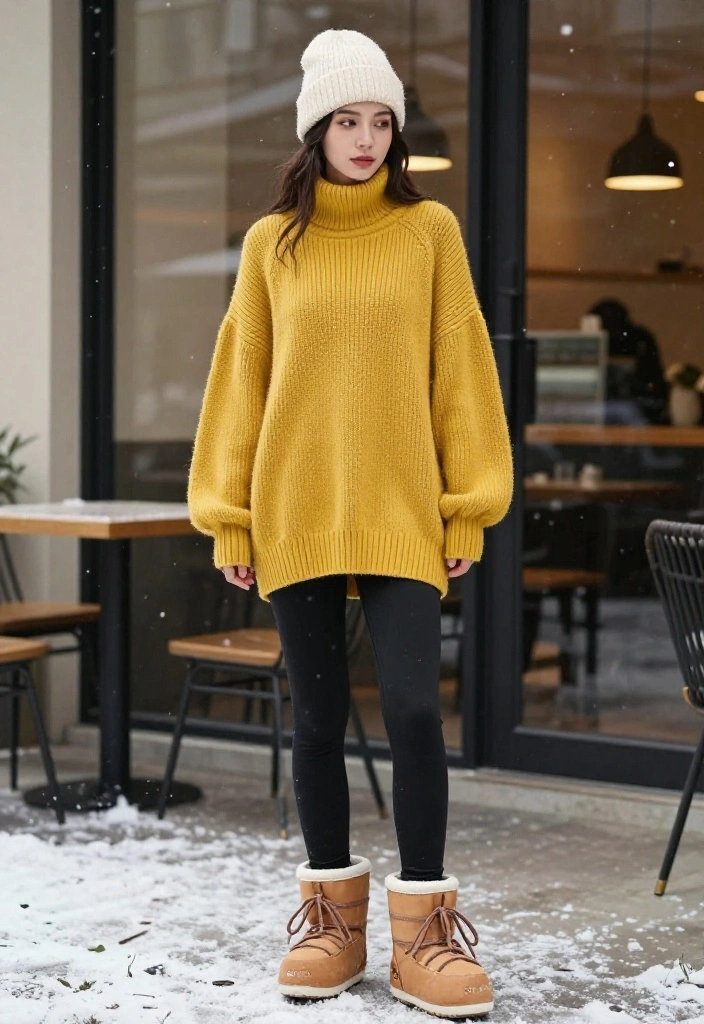 15 Moon Boots Outfit Ideas for Women That Don't Look Ski Lodge - 1. Cozy Chic with Oversized Sweaters 1