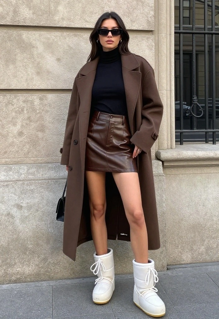15 Moon Boots Outfit Ideas for Women That Don't Look Ski Lodge - 15. Urban Edge with Combat Boots 1