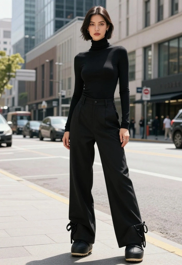 15 Moon Boots Outfit Ideas for Women That Don't Look Ski Lodge - 2. Sleek Monochrome Ensemble 1