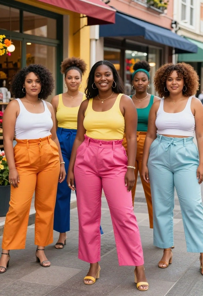 15 Paper Bag Pants Outfit Ideas for Women That Flatter Every Body - 13. Color Blocking for a Bold Statement 1