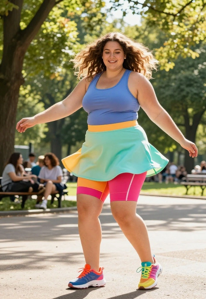 15 Plus Size Outfit Ideas That Highlight Your Best Features - 14. Fun Athletic Skirts 1