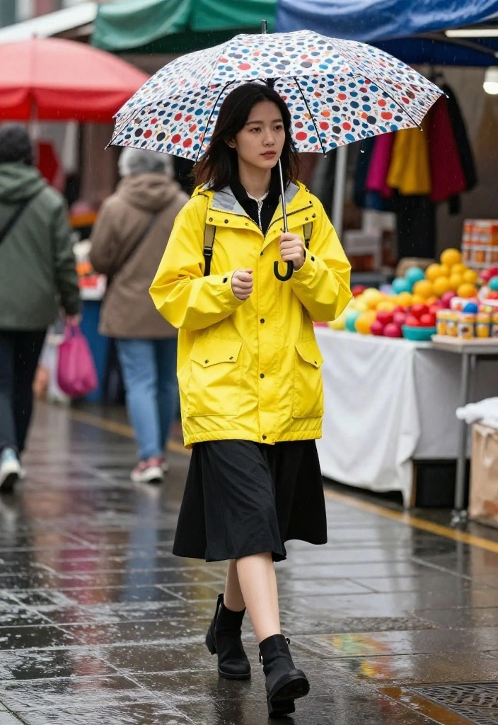 15 Rain Jacket Outfit Ideas for Women That Actually Look Cute - 13. Cute Short Skirts for a Fun Look 1