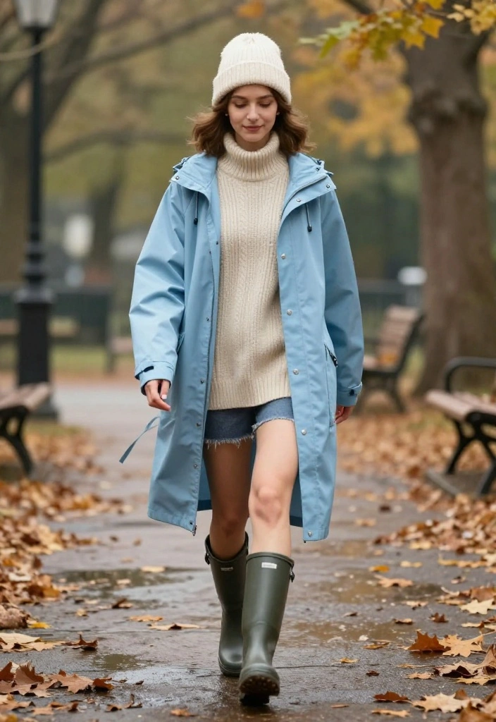 15 Rain Jacket Outfit Ideas for Women That Actually Look Cute - 8. Cute and Cozy with Sweaters 1